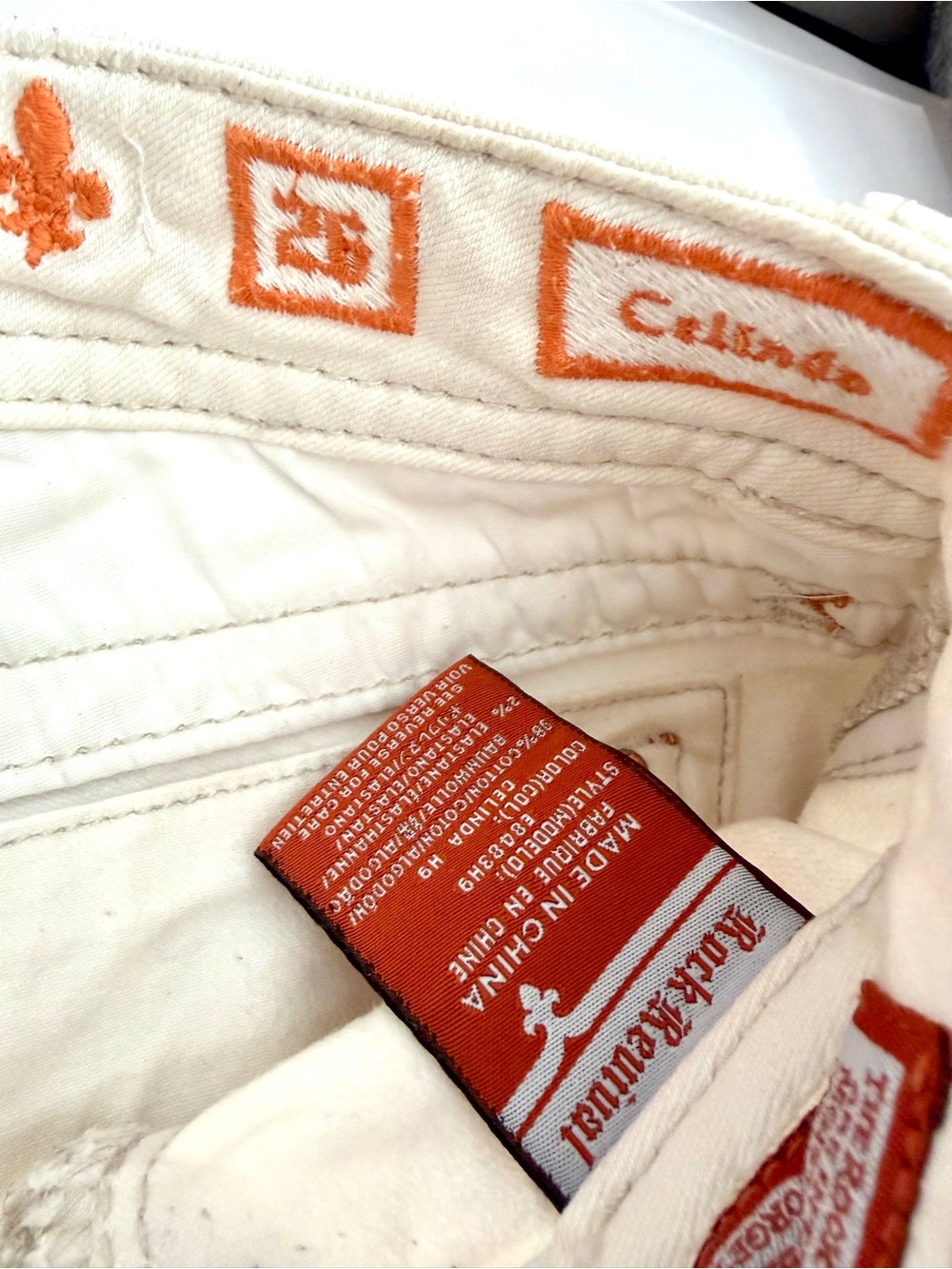 Rock Revival Womens Shorts Size 26 Celinda Y2K Off White Rhinestone Embellished - Picture 6 of 9